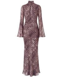 Nicholas - Leopard-Print Cut-Out Dress - Lyst