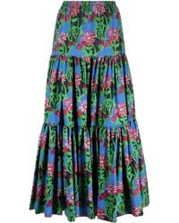La DoubleJ - Floral-print Tiered Maxi Dress - Lyst