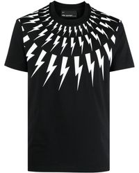 Neil Barrett - T-shirt Met Bliksemflitsprint - Lyst