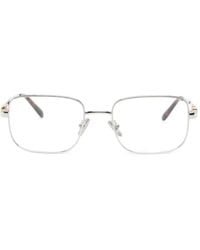 Miu Miu - Eckige Brille Mit Logo-Schild - Lyst