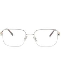 Miu Miu - Eckige Brille Mit Logo-Schild - Lyst