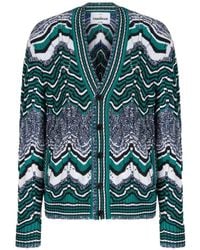Missoni - Zigzag-Knit V-Neck Cardigan - Lyst