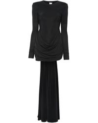 Amazuìn - Draped Long-Sleeve Mini Dress - Lyst