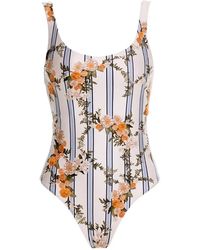Agua Bendita - Gema Valle Floral-Embroidered Swimsuit - Lyst