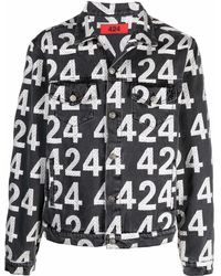 424 - Logo-print Cotton-blend Denim Jacket - Lyst