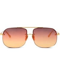 Linda Farrow - Seren Titanium Sunglasses - Lyst