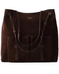 Prada - Route Large Suede Bag - Lyst