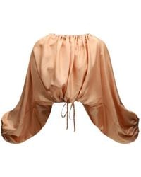 DI STAVNITSER - Paloma Bishop-Sleeve Drawstring-Fastening Blouse - Lyst