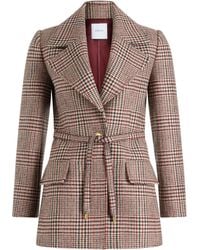 Patou - Geruite Blazer Met Riem - Lyst