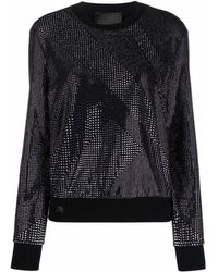 Philipp Plein - Crystal-embellished Cotton Sweatshirt - Lyst