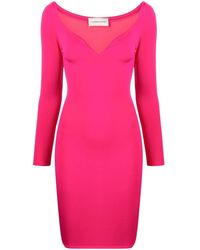 Alexandre Vauthier - Robe Mi-Longue À Col V Profond - Lyst