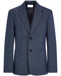 Ferragamo - Single Breasted Denim Blazer - Lyst