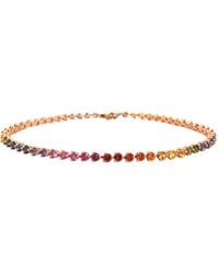 Lisa Nik - 18K Rose Tennis Sapphire Bracelet - Lyst