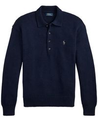 Polo Ralph Lauren - Pull À Logo Brodé Boutonné - Lyst