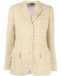 Aspesi - Single-breasted Blazer With Check Pattern - Lyst