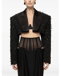 Nissa - Sequin Cropped Blazer - Lyst