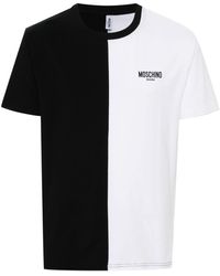 Moschino - T-Shirt in Colour-Block-Optik mit Logo-Print - Lyst