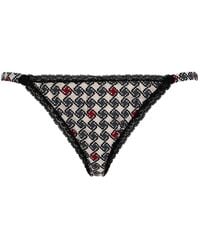 Laura Urbinati - Geometric-Print Lace-Trim Briefs - Lyst