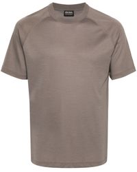 ZEGNA - Ribbed Wool Performance T-shirt - Lyst
