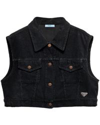 Prada - Corduroy Denim Vest - Lyst