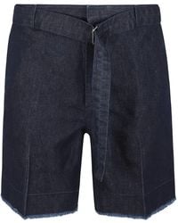 Lanvin - Bermudas Deshilachadas Con Cinturón - Lyst