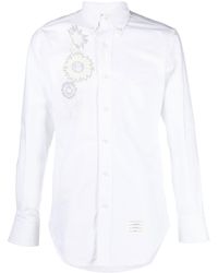 Thom Browne - Floral-print Long-sleeved Shirt - Lyst