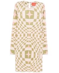 La DoubleJ - Geometric-Print Long-Sleeve Midi Dress - Lyst