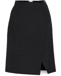 Philosophy Di Lorenzo Serafini - Anthracite Virgin Wool Midi Skirt - Lyst
