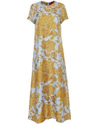 La DoubleJ - Silk Twill Swing Maxi Dress - Lyst