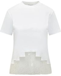 Ferragamo - Lace-Detail T-Shirt - Lyst