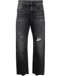 R13 - Distressed-Effect Cropped Jeans - Lyst