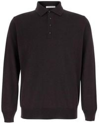 Kangra - Button-Fastening Long-Sleeve Polo Shirt - Lyst
