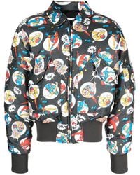 Moschino - Bomberjack Met Grafische Print - Lyst