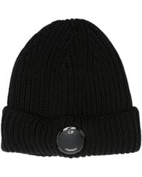 C.P. Company - Cp Company Lens Detail Beanie Hat - Lyst