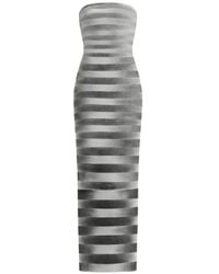 Hervé Léger - Striped Strapless Dress - Lyst