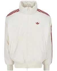 adidas - Logo-Embroidered Stripe-Detail Sweatshirt - Lyst