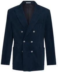 Brunello Cucinelli - Sea Island Cotton Narrow-Wale Corduroy One-And-A-Half Breasted Deconstructed Blazer With Patch Pockets - Lyst