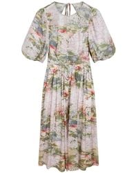 Ted Baker - Jonora Floral-Print Puff-Sleeved Dress - Lyst