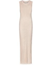 Loulou de Saison - Icaria Semi-Sheer Ribbed Knitted Maxi Dress - Lyst