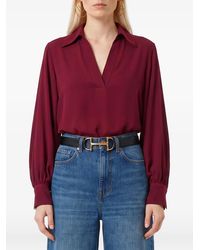 SUTTON NEW YORK - V-Neck Long-Sleeve Blouse - Lyst