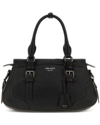 Prada - Buckle-Detail Leather Tote Bag - Lyst