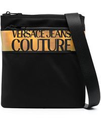 Versace - Bolso de hombro con cremallera y logo - Lyst