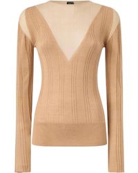 Pinko - Lightweight Ribbed Sweater With Sheer Details - Lyst
