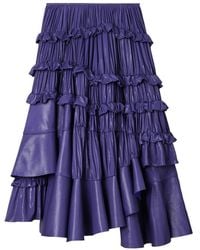 Tory Burch - Gonna Midi Con Ruches E Pieghe - Lyst