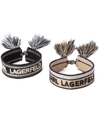 Karl Lagerfeld - K/woven Bracelet Set (set Of Two) - Lyst