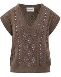 Des Phemmes - Cable-Knit Embellished Sweater - Lyst