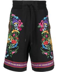 Versace Jeans Couture - Abstract Print Track Shorts - Lyst
