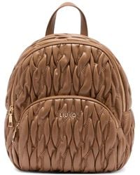 Liu Jo - Gesteppter Rucksack Mit Logo - Lyst