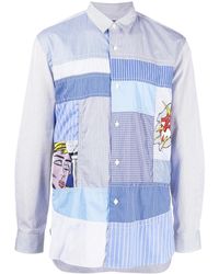 Junya Watanabe - Striped Patchwork Long Sleeve Shirt - Lyst
