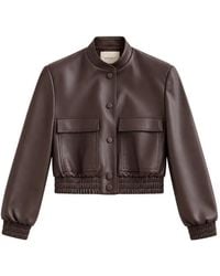 Twinset - Faux-Leather Bomber Jacket With Pockets - Lyst